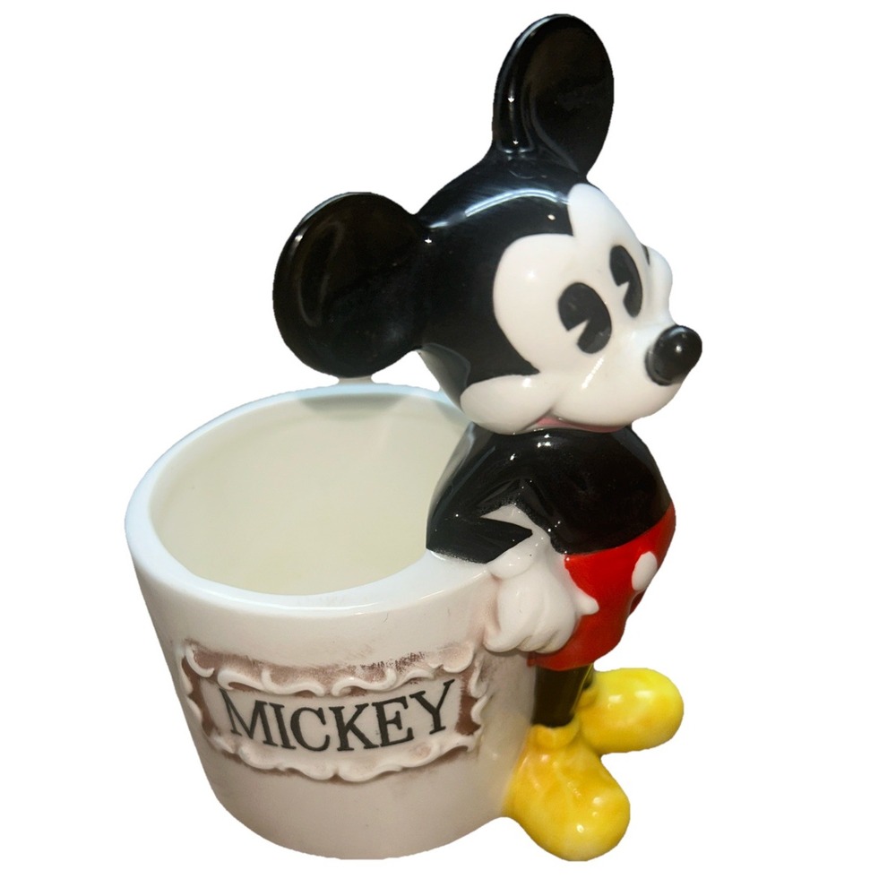 1979 Vtg Disney Mickey  Mouse Japan Ceramic‎ Pencil/Toothbrush/Succulent Holder
